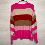 JODIFL  Women's Multicolor Striped Long Sleeve Crew Neck Knit Sweater small Photo 7