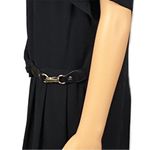 Ellen Tracy  black stretch jersey dress w/waist-belt & gold buckle. Size 20W. EUC Photo 7