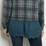 Anabelle's NWT Annabelle Plaid Hooded Tunic Top Long Sleeve Sz M Photo 4