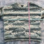 Alfani Teal Romance Antique White Textured Acrylic Wool Blend Sweater XL Photo 7