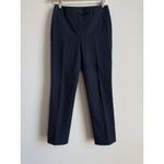 Talbots  High-Waist Straight Pants Women's Size 0P Navy Blue Flat Front Stretch Photo 4