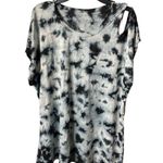 Lane Bryant NWT LIVI Active Top Tee 14/16 Cutout Black White Tie Dye Jersey Knit Photo 2