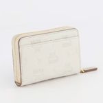 MCM NWOT  Embroidered Monogram Leather Zip Around Wallet in Oatmeal Cream Photo 1