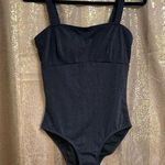 One Piece Black sweetheart neckline sparkly swimsuit bodysuit, M NWOT Photo 0