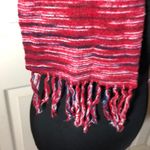 Handmade Long Red Hombre Print Scarf Fringed Ends Photo 6