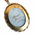 Limoges France Cobalt Blue Porcelain Courting Couple Pendant Necklace Photo 8