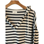 Lou & grey  Hoodie Sweatshirt Long Sleeve Striped Womens Size Small Lightweight Photo 2