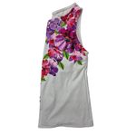 Lands End High Neck Tankini Tank Top Bra Inside White/Pink Floral Design Sz 12 White Photo 3