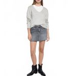 Mango Cotton Blend V-Neck Sweater Light Heather Grey Photo 6