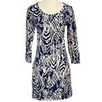 Lilly Pulitzer  PRESTON NAVY BLUE WHITE STRETCHY PRINT DRESS S Photo 2