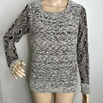Lola B Popcorn Knit Lace Pullover Sweater Black Size undefined Photo 0