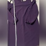 Eliza J Women's Balloon Sleeve Ruffle Cold Shoulder Purple Dress Size 16 Photo 14