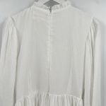 Selfie Leslie  Mini Dress‎ White Smocked Ruffle Neck Long Sleeves Whimsy Size XL Photo 6