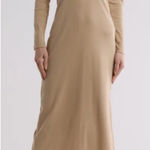 Vince  Long‎ Sleeve Polo Midi Dress Fauna Beige L Photo 0
