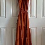 SheIn Cut-Out Waist Tie Back Orange Dress Photo 2
