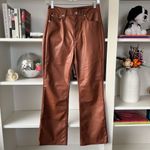 Rag and Bone  Brown Casey Faux Leather Flared Ankle Pants Photo 4