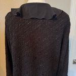 R & M Richards  Black Ruffled Jacket Silver Sparkles Large L Photo 6