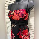 Sweet Storm Sweet Storm Black Red Floral Corset Empire Waist Tie Ruffle Dress Size Small Photo 1