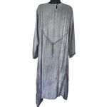 S.R. Fashion Gray Stone Wash Boho Floral Embroidery Button Front Maxi Dress Size XXL Photo 5