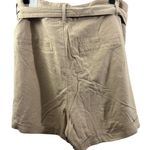 Torrid NWT  Tan Tie Pleated Front Stretch Linen Lined Shorts Size 12. Photo 2