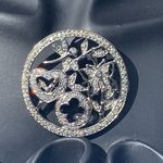 Sterling Silver Women's Heart Butterfly Firefly Pendant, Sparkly CZ Accents Photo 0