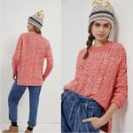 Anthropologie  Pilcro Jasmine Pullover Sweater Red Pink Marled Crew Neck NEW XS Photo 6