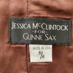 Jessica McClintock Satin Corset Prom Dress S/M Pink Ribbon & Brown Whimsigoth Photo 12