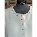 cardigan sweater pastel button detail white pink purple yellow Size L Photo 2
