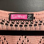 Say What? SAY WHAT? Coral Crochet Short Sleeve Women’s Sweater Top Boho Sz S EUC Photo 2