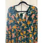 ZARA Green & Yellow Rose Floral Print Velvet Trim Romper Photo 2