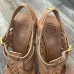 Tory Burch  Nadia brown woven leather logo detail huarache sandals heels 9.5 Photo 4