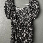 Moral Fiber Charming Black & White Floral Blouse with Puff Sleeves Photo 0