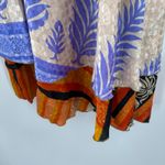 ZURY Wrap Skirt Free Size Boho Festival Hippie Bohemian Rave Made in India Rayon Blue Photo 12