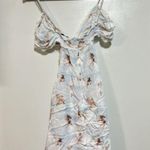 We Wore What Cut Out Angel Cherub Lace Trim Blue Slip Dress Spaghetti Strap Size M Photo 9