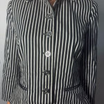 CHAPS  Black and White Striped Jacket Photo 0