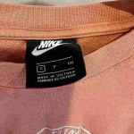 Nike Oversized embroidered cropped size small crew neck sweatshirt coral orange Photo 2