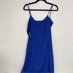 Lulus  Blue Polka Dot Spaghetti Strap Casual Slip Dress Womens S Midi Coquette Photo 8