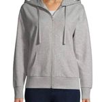 Time & Tru Women’s Grey Zip Up Hooded Sweater Photo 0