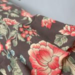 Jones New York  Bias Cut Dress Silk Floral ALTERED V-Neck Women Flirty Brown Pink Photo 9