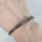 Lia Sophia 2 Piece Bracelet Set Black Hematite Cut Crystals Size M Photo 1