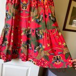 Nooworks Frida Pride Tiger Dress Stretch Cotton Bright Print Small EUC Red Photo 2