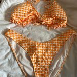 Wild Fable Orange Gingham Bikini Set Photo 0