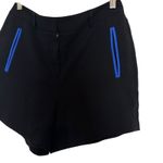 Alexander Wang  Black Flat Front High Rise Blue Trim Sporty Modern Shorts Size 6 Photo 3