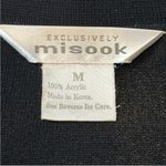 Misook  Womens Size Medium Black Tan Open Cardigan Long Sleeve Blazer Knit Jacket Photo 2