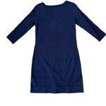 Lilly Pulitzer Lily Pulitzer Navy Dress Gold Button Henley 3/4 length sleeves 100% Pina Cotton Photo 1