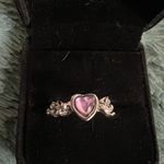 Gorgeous Women’s Stainless Steel Silver Faux Amethyst Adjustable Ring Size 6 Photo 1