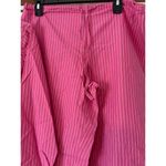 Ralph Lauren Lauren Pink White Stripe Pajama Set Button Up Top Pants RL Logo M Photo 3