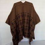 Steve Madden  Plaid Kimono Ruana Reversible Brown Multi One Size Fits All Photo 2