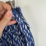 Nic+Zoe Womens Abstract Print Pants Sz 12 Blue High Rise Cropped Casual Career Photo 1