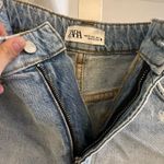 ZARA  High-Waisted Denim Shorts Distressed Photo 1